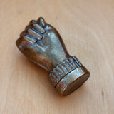 Vintage Brass Mano Figa Hand Match Safe or Snuff Box