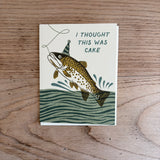 Trout Catching Cake Card