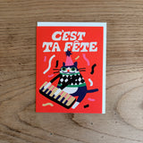 Chat Festif Greeting Card