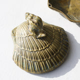 Vintage Brass Shell Trinket Box