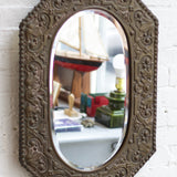 Vintage Pressed Tin Oval Mirror