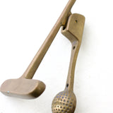 Vintage Brass Door Knocker Golf Club Putter & Ball Long Knocker
