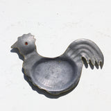 Vintage Chinese Pewter Rooster Dish