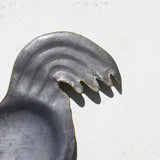 Vintage Chinese Pewter Rooster Dish