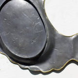 Vintage Chinese Pewter Rooster Dish