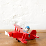 Vintage Preschool Woodys Wooden Airplane Toy 1970s
