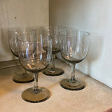 Vintage Smokey Wine Glasses, Set of 4