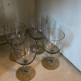 Vintage Smokey Wine Glasses, Set of 4