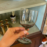 Vintage Smokey Wine Glasses, Set of 4