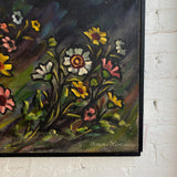 Vintage "Painted Daisies" Oil on Canvas by Ann Kocsis, 1950's