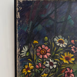 Vintage "Painted Daisies" Oil on Canvas by Ann Kocsis, 1950's
