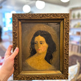 Vintage Early Female Portrait, Framed