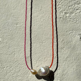 Pearls & Japanese Glass Bead Necklace