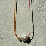 Pearls & Japanese Glass Bead Necklace