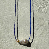 Pearls & Japanese Glass Bead Necklace