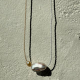Pearls & Japanese Glass Bead Necklace