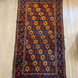 Vintage Orange and Red Throw Rug