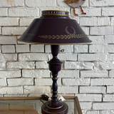 Vintage Eggplant Tole Lamp