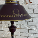 Vintage Eggplant Tole Lamp