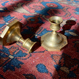 Vintage Pair of Brass Candlestick Holders