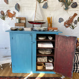 Vintage Painted Blue Hutch