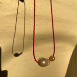 Pearls & Japanese Glass Bead Necklace