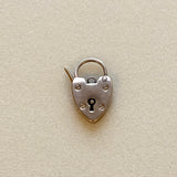 Vintage 9k Gold Heart Padlock Charm, c. 1920