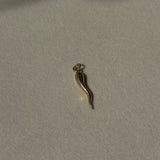 Vintage 14k Yellow Gold Italian Horn