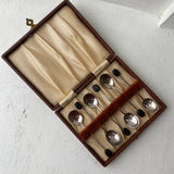 Vintage Sheffield Sterling Silver Demi Spoons with Bean Finials