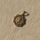Vintage 9k Yellow Gold St Christopher Pendant Charm