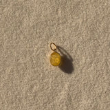 Vintage 18k Solid Gold Natural Yellow Sapphire Pendant