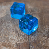 Vintage Royal Blue Cube Taper Holders, Set of 2