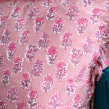 Gulaab Hand Blocked Frilled Cushion