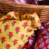 Sana Hand Blocked Frilled Cushion
