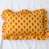 Sana Hand Blocked Frilled Cushion