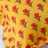 Sana Hand Blocked Frilled Cushion