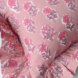 Gulaab Hand Blocked Frilled Cushion