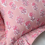 Gulaab Hand Blocked Frilled Cushion