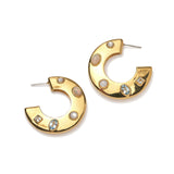 Saucer Hoops in Dotted Pearl