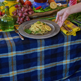 Charleston Plaid Tablecloth in Azurite