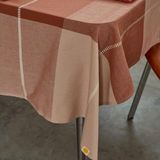 Oversized Check Square Table Cloth in Dune
