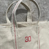 Heavy Duty Natural Canvas Tote Bag, Red
