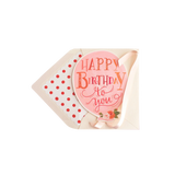 Happy Birthday Balloon with Blush Ribbon Greeting Card
