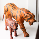 Vintage Paper-Mache Leather Wrapped Tiger