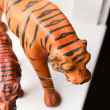 Vintage Paper-Mache Leather Wrapped Tiger