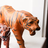 Vintage Paper-Mache Leather Wrapped Tiger