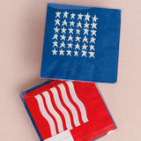 Fourth of July Stars and Stripes Paper Beverage Napkins