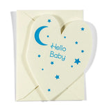 Mini Letterpress Card | Baby Moon & Stars