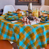 Chunky Plaid Square Tablecloth, Sprout