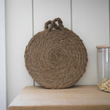 Round Woven Natural Trivets with Handle
